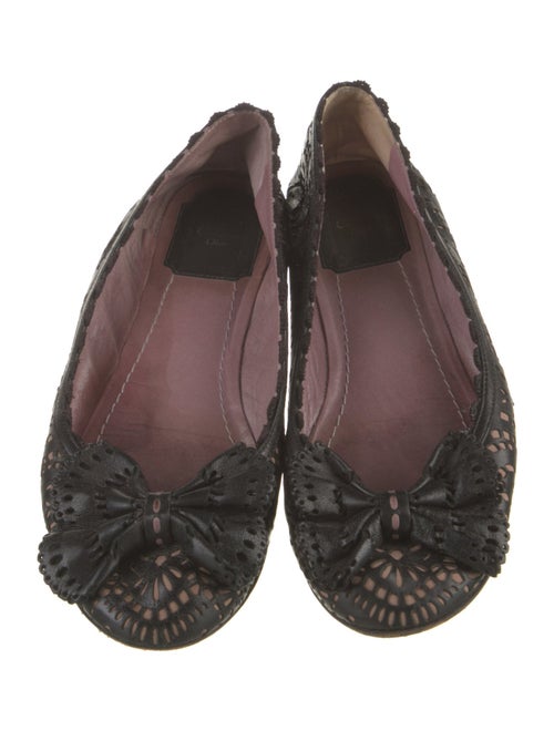 Christian Dior Leather Lasercut Accents Flats