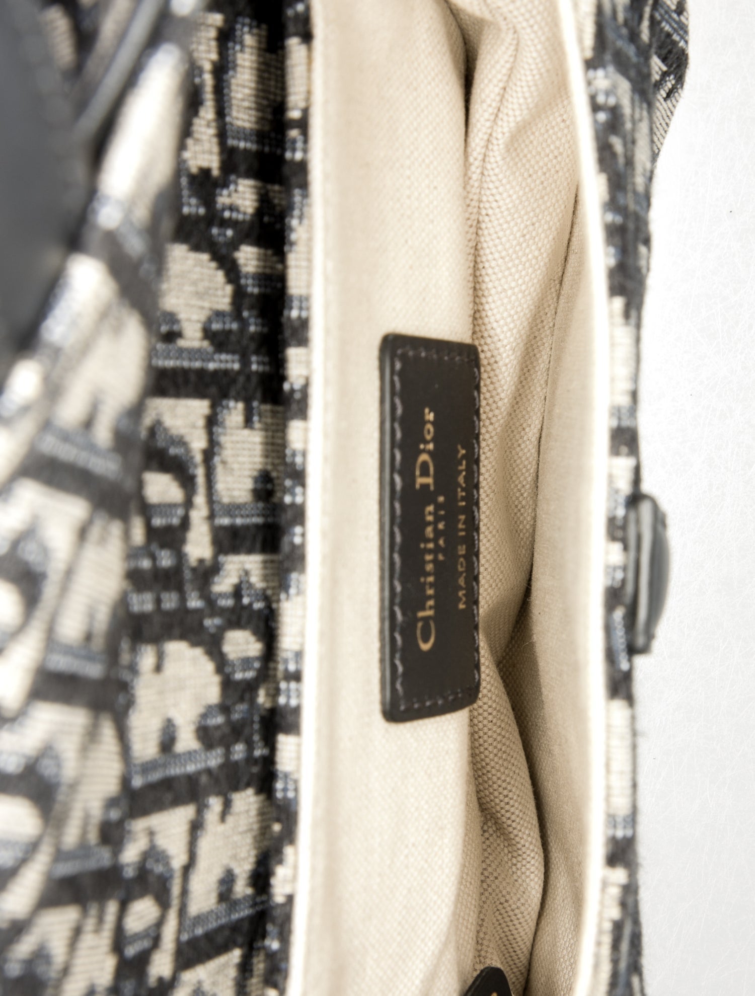 Christian Dior Canvas Saddle Mini