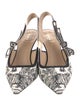 Christian Dior Canvas Floral Print Slingback Pumps