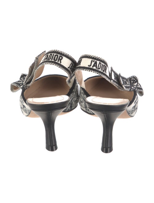 Christian Dior Canvas Floral Print Slingback Pumps