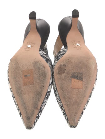Christian Dior Canvas Floral Print Slingback Pumps
