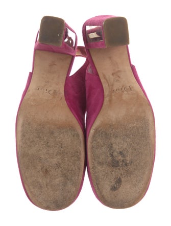Christian Dior Suede Studded Accents Slingback Pumps