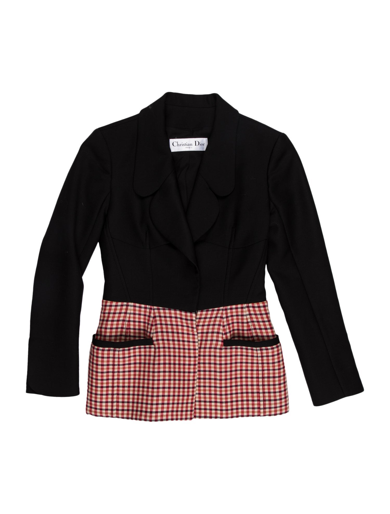 Christian Dior Wool Colorblock Pattern Blazer