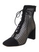 Christian Dior Mesh Mesh Accents Lace-Up Boots