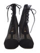 Christian Dior Mesh Mesh Accents Lace-Up Boots