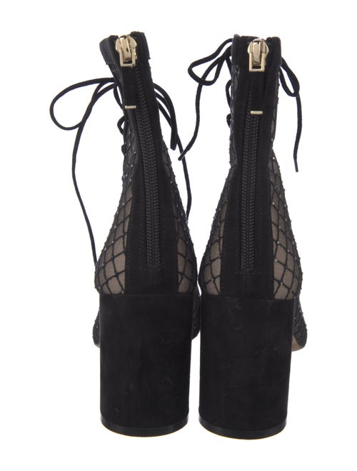 Christian Dior Mesh Mesh Accents Lace-Up Boots