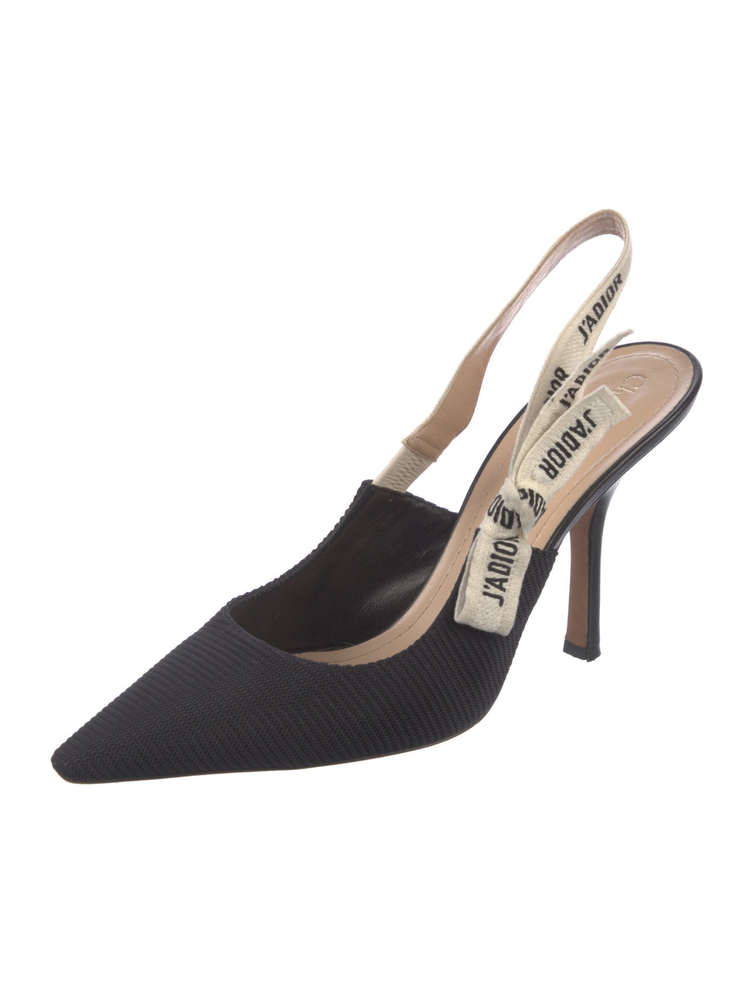 Christian Dior Graphic Print Bow Accents Slingback Pumps