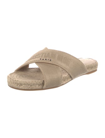 Christian Dior Canvas Embroidered Accent Espadrilles