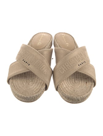 Christian Dior Canvas Embroidered Accent Espadrilles