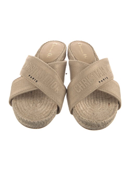 Christian Dior Canvas Embroidered Accent Espadrilles