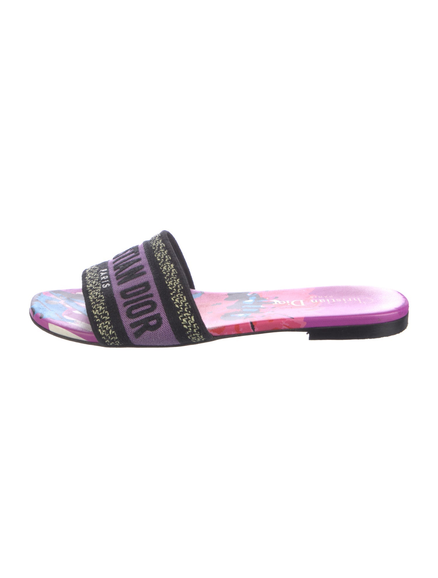 Christian Dior Canvas Printed Slides