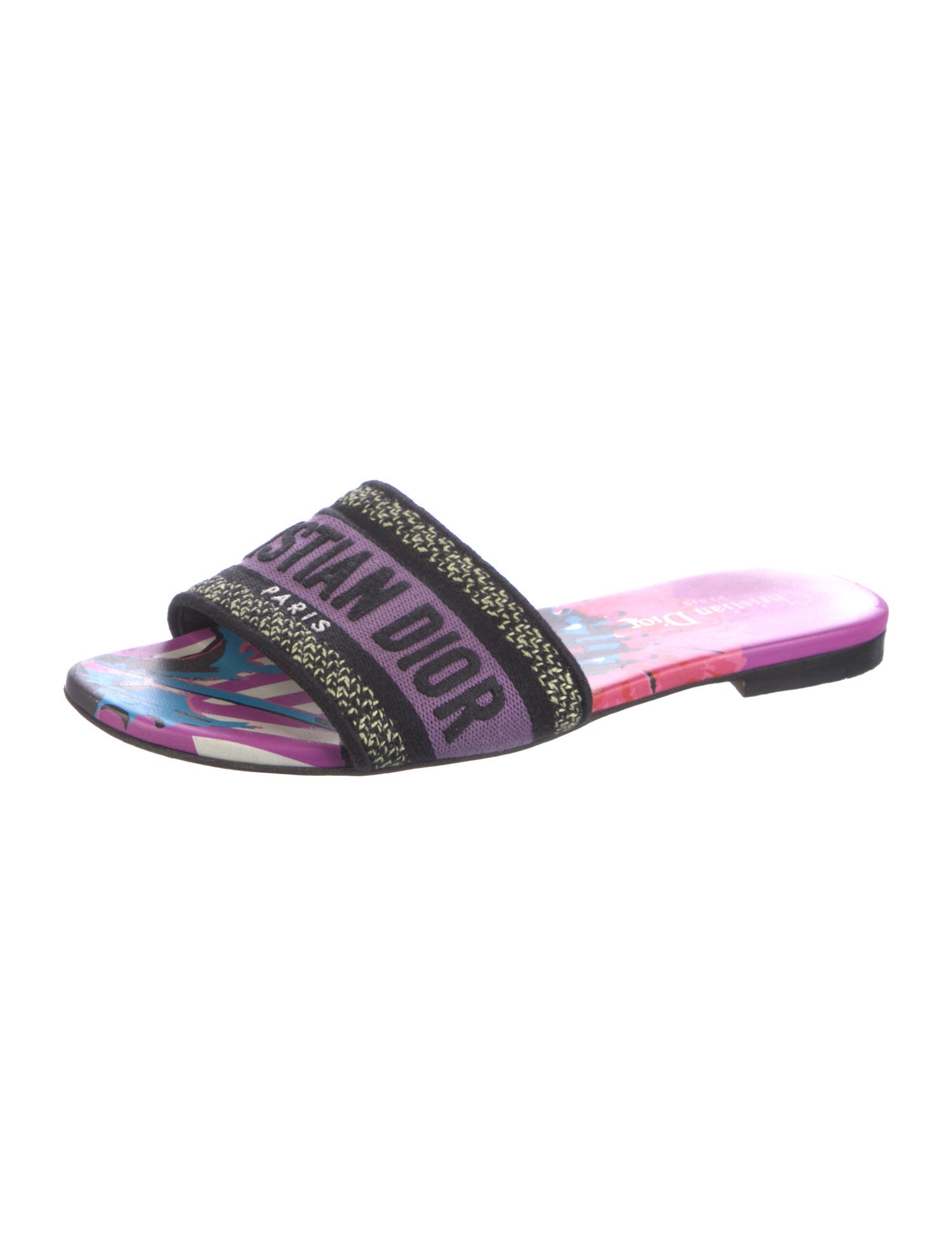 Christian Dior Canvas Printed Slides