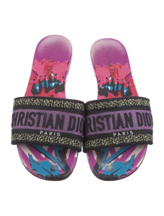 Christian Dior Canvas Printed Slides