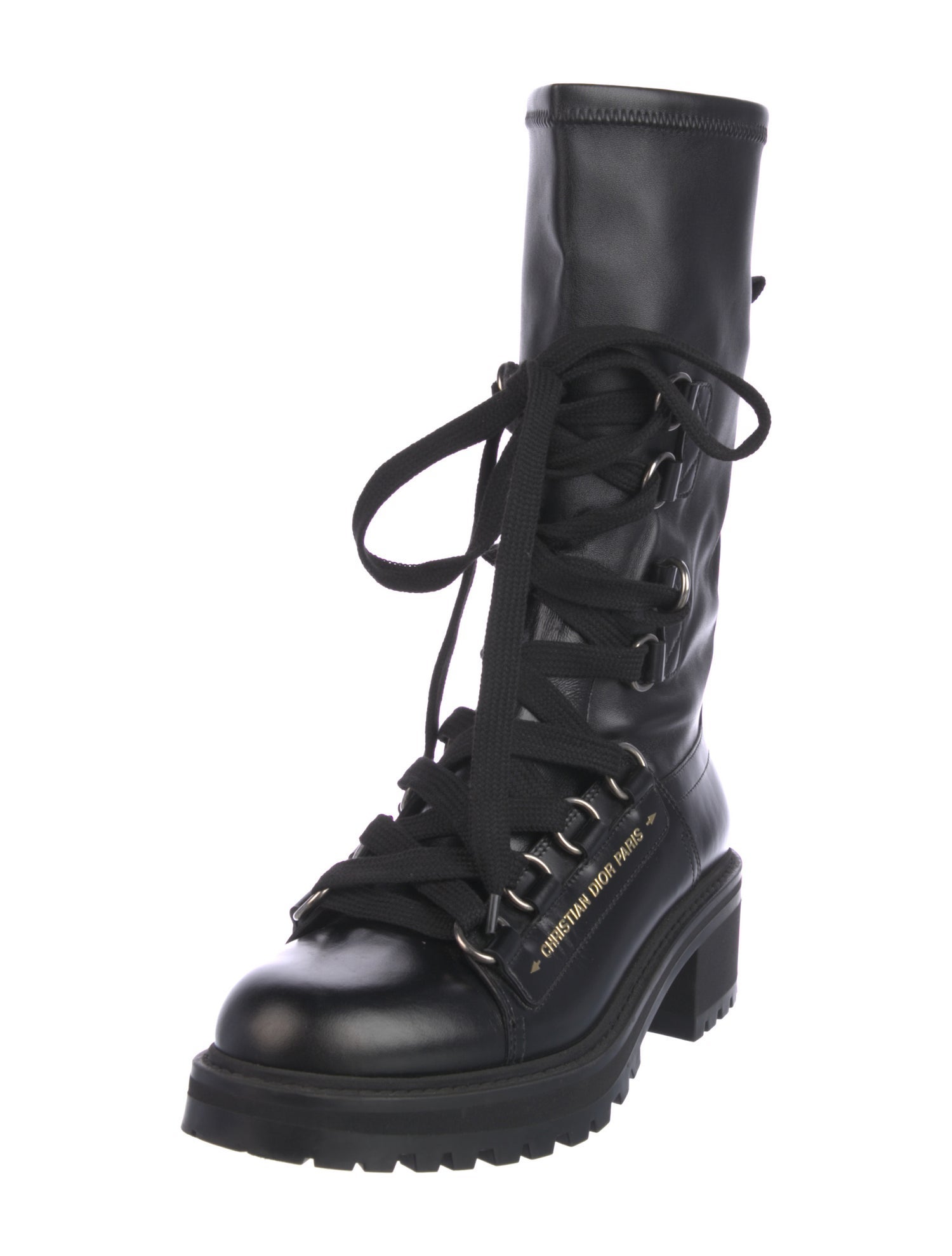 Christian Dior Leather Combat Boots