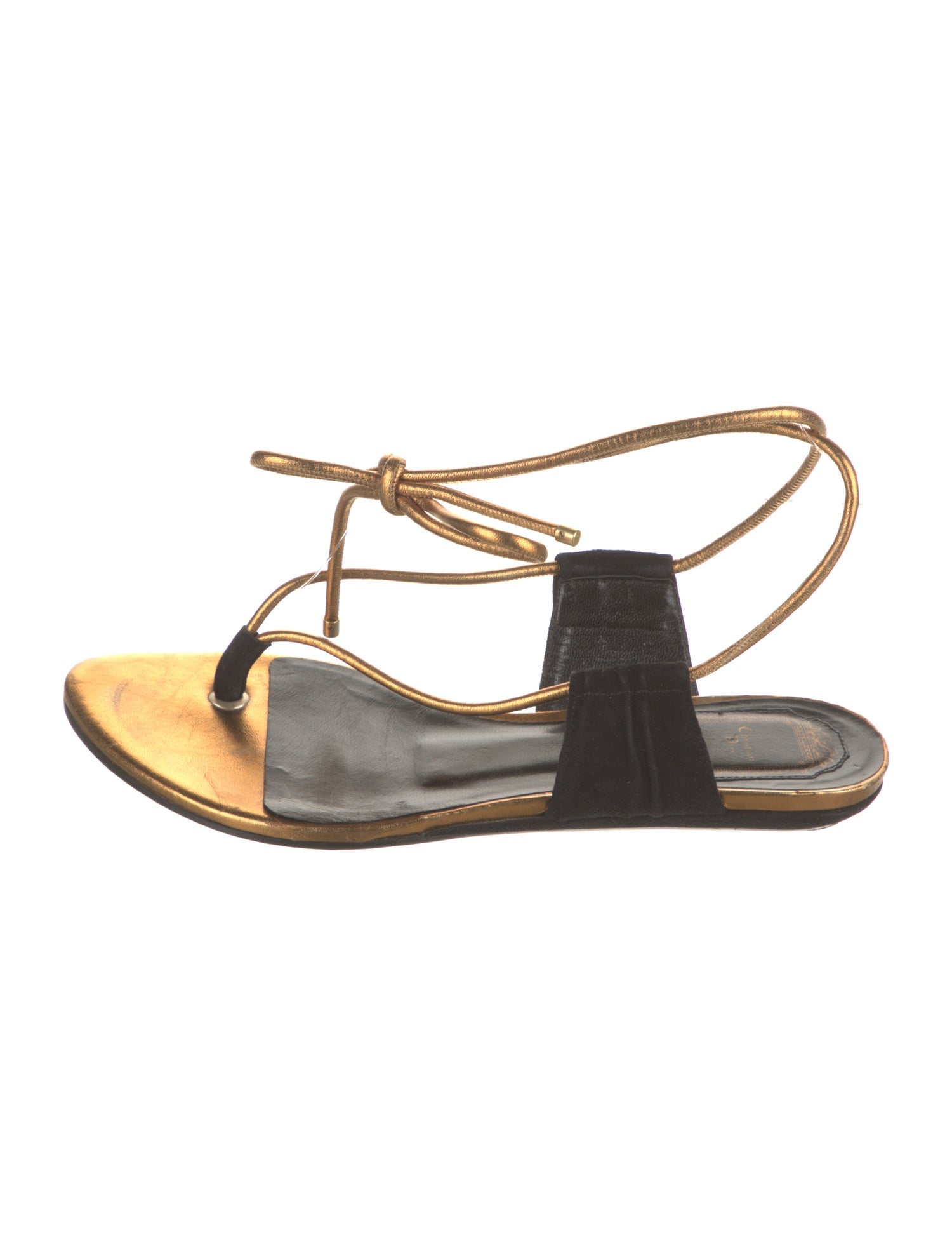 Christian Dior Leather T-Strap Sandals