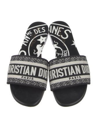 Christian Dior Canvas Printed Slides