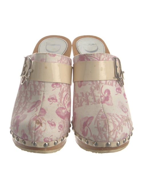 Christian Dior Diorissimo Pattern Canvas Mules