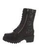 Christian Dior Quilted Pattern Leather Combat Boots