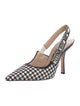 Christian Dior Canvas Houndstooth Print Slingback Pumps