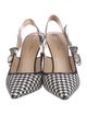 Christian Dior Canvas Houndstooth Print Slingback Pumps