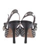 Christian Dior Canvas Houndstooth Print Slingback Pumps