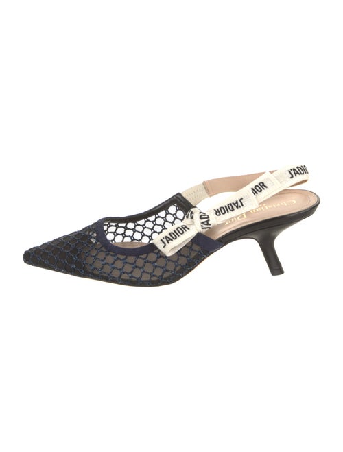 Christian Dior Mesh Printed Slingback Pumps