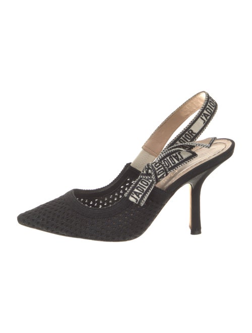 Christian Dior Canvas Graphic Print Slingback Pumps