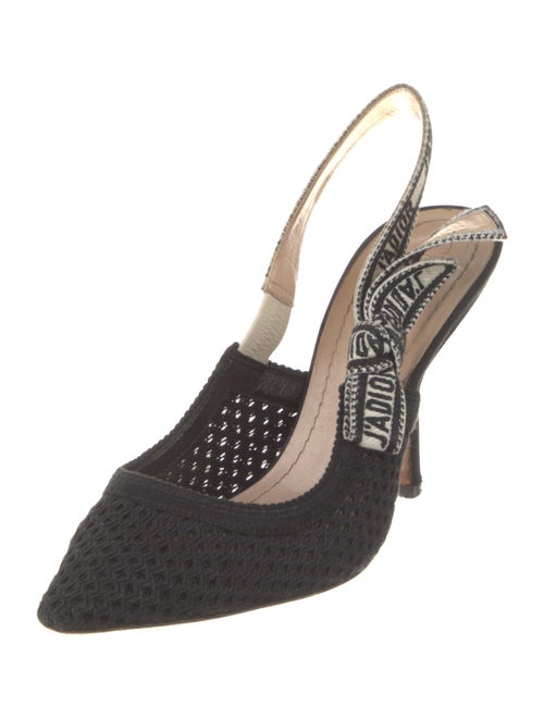 Christian Dior Canvas Graphic Print Slingback Pumps