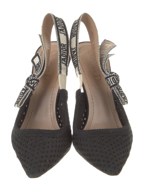 Christian Dior Canvas Graphic Print Slingback Pumps