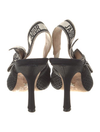 Christian Dior Canvas Graphic Print Slingback Pumps