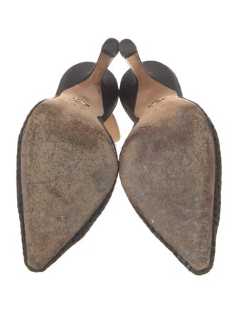 Christian Dior Canvas Graphic Print Slingback Pumps