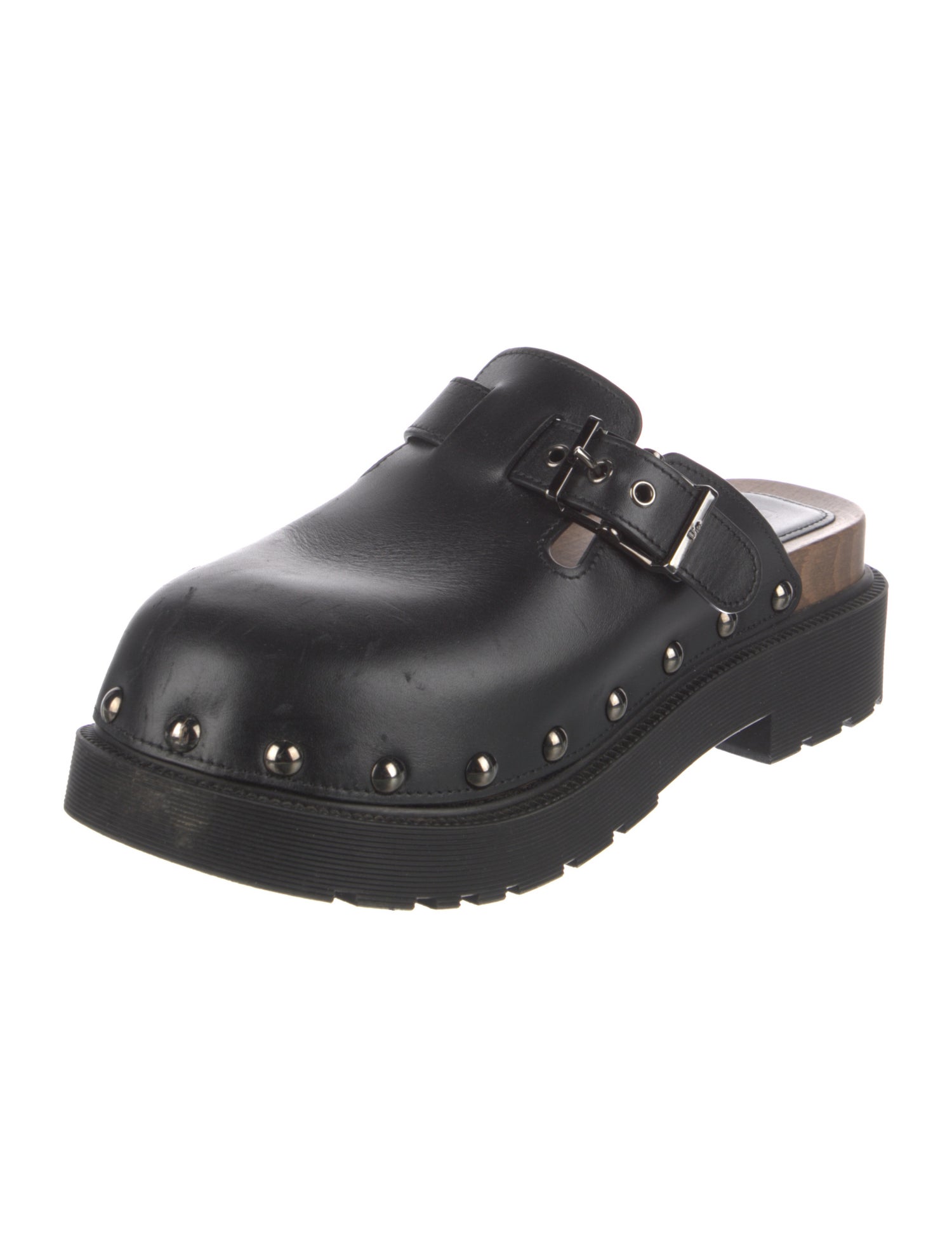Christian Dior Leather Studded Accents Mules