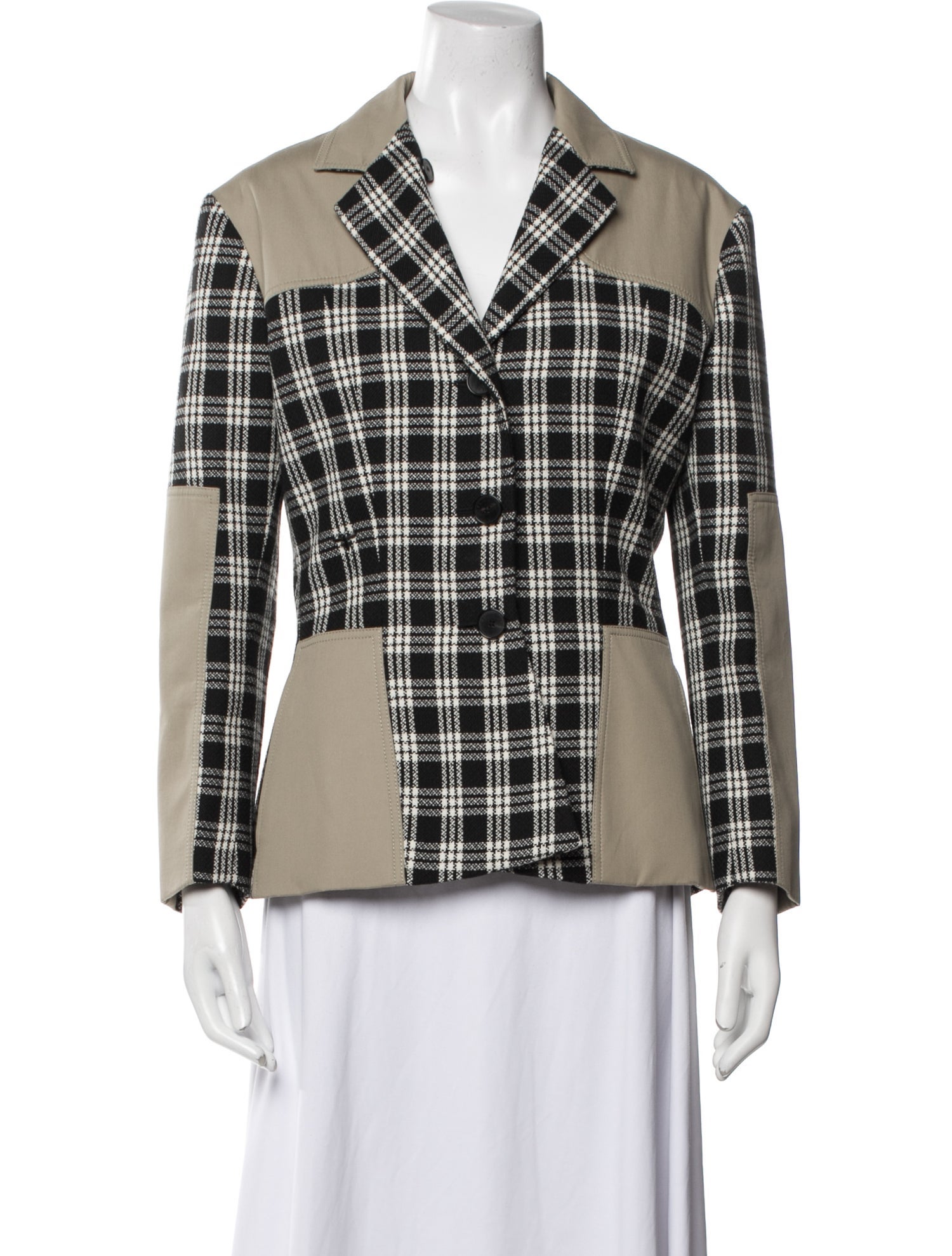 Christian Dior Virgin Wool Plaid Print Blazer