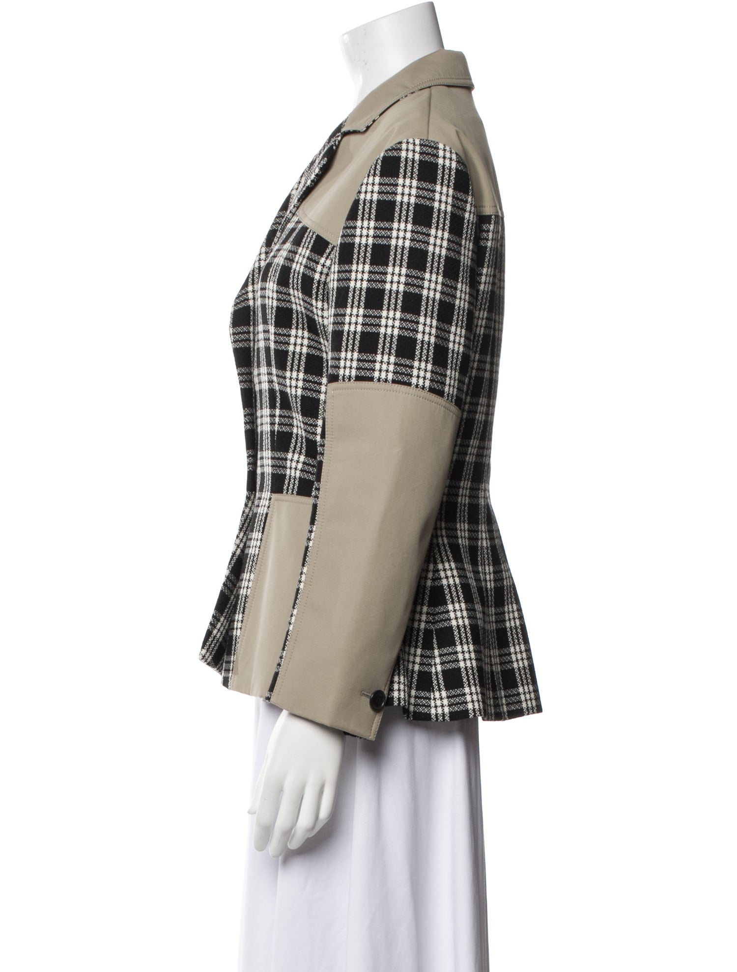 Christian Dior Virgin Wool Plaid Print Blazer