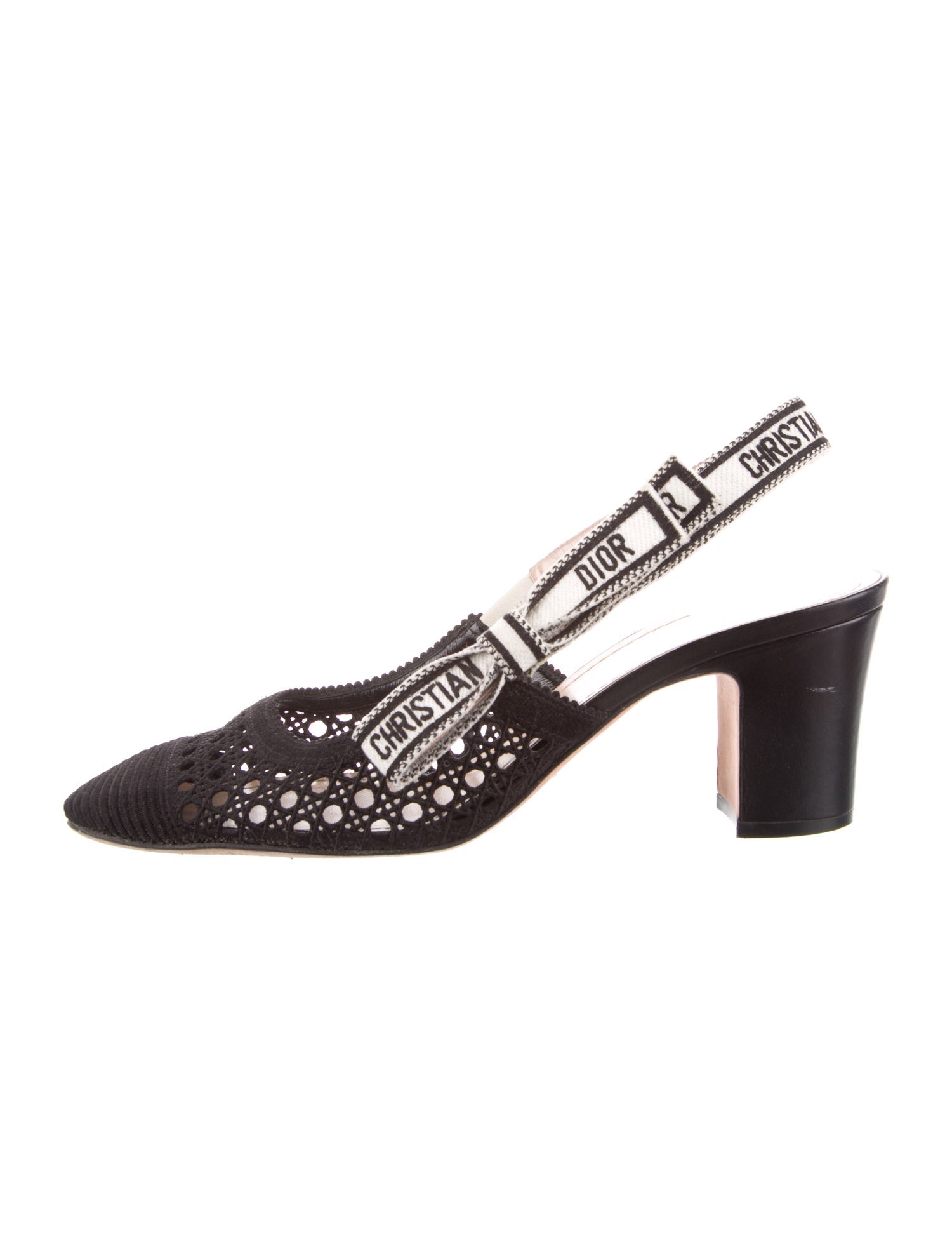 Christian Dior Graphic Print Bow Accents Slingback Pumps