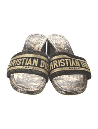 Christian Dior Canvas Printed Slides