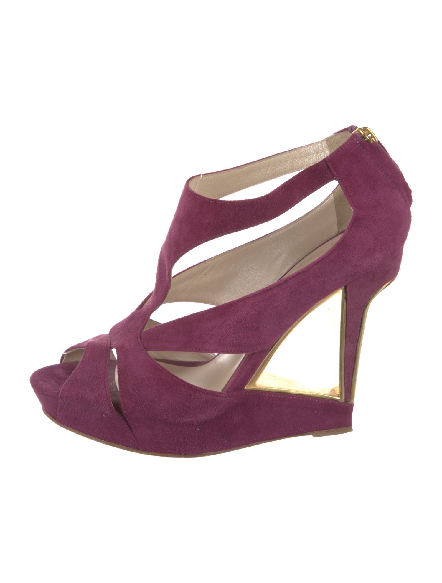 Christian Dior Suede Cutout Accent T-Strap Pumps