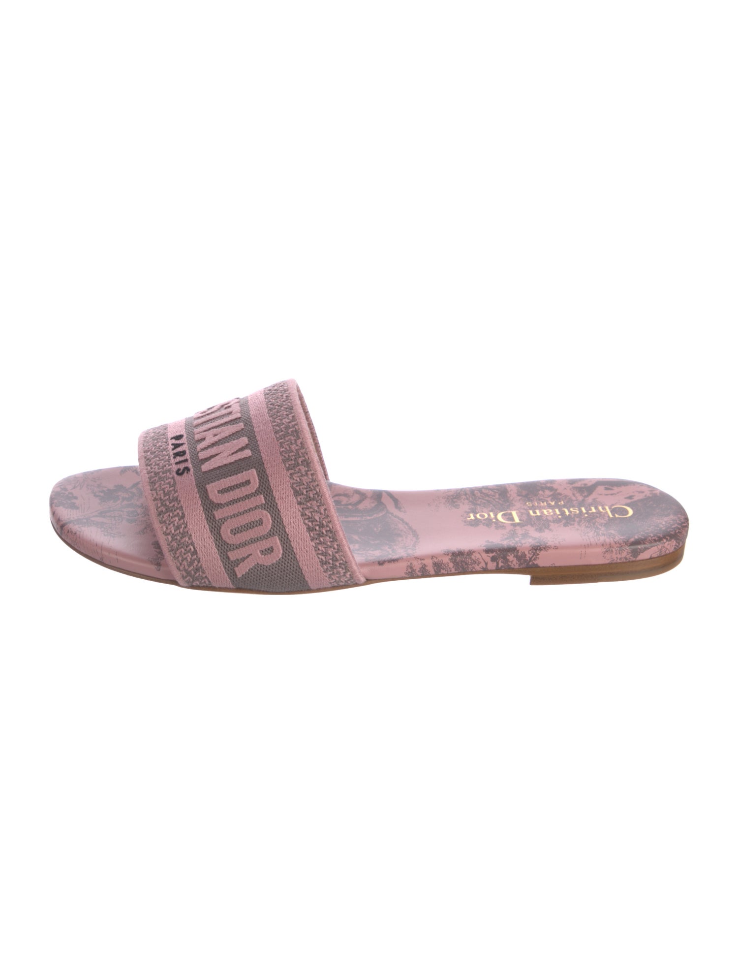 Christian Dior Printed Embroidered Accent Slides