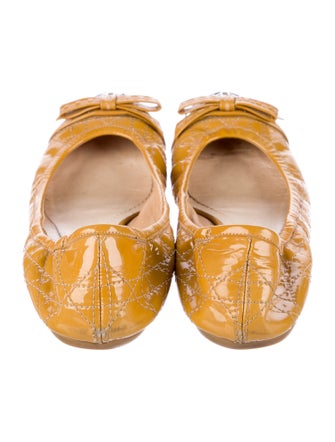 Christian Dior Cannage Pattern Patent Leather Ballet Flats