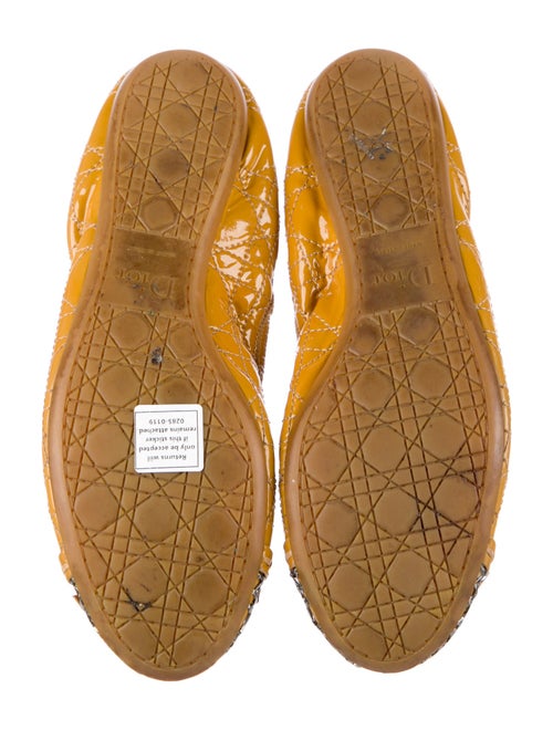 Christian Dior Cannage Pattern Patent Leather Ballet Flats