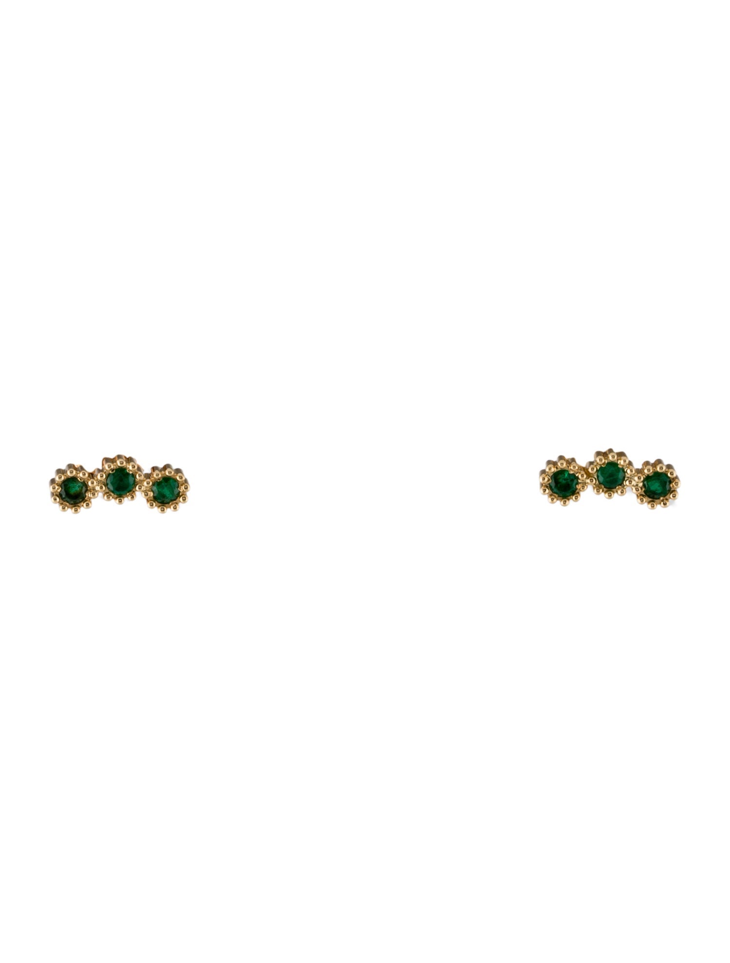 Christian Dior 18K Emerald Mimirose Stud Earrings