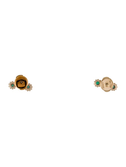 Christian Dior 18K Emerald Mimirose Stud Earrings