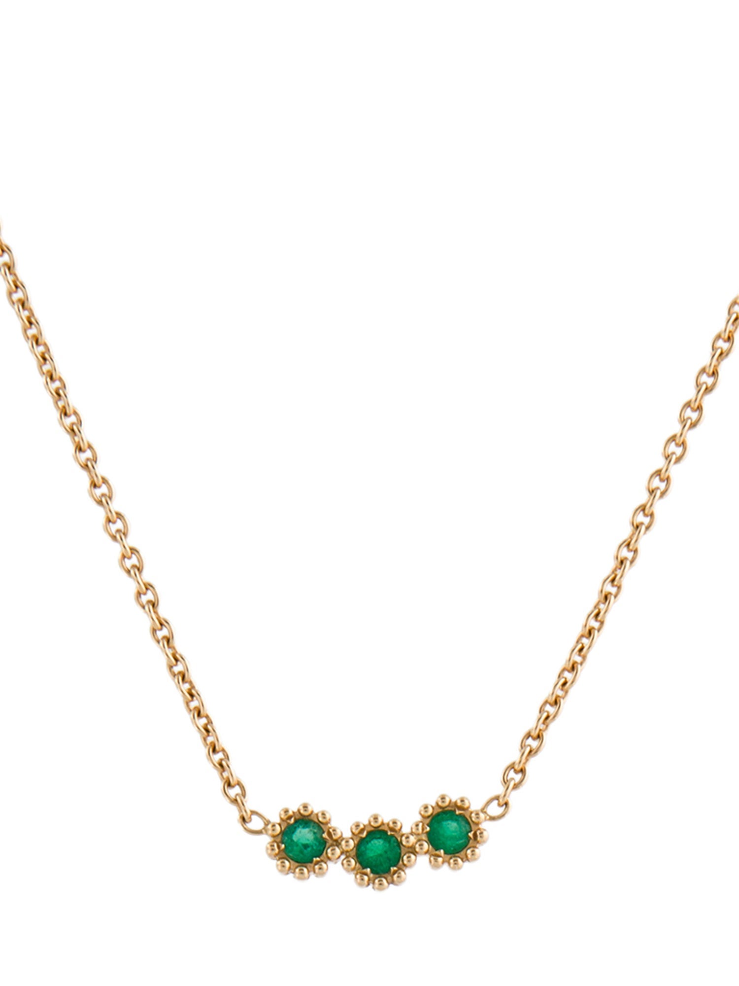 Christian Dior 18K Emerald Mimirose Pendant Necklace