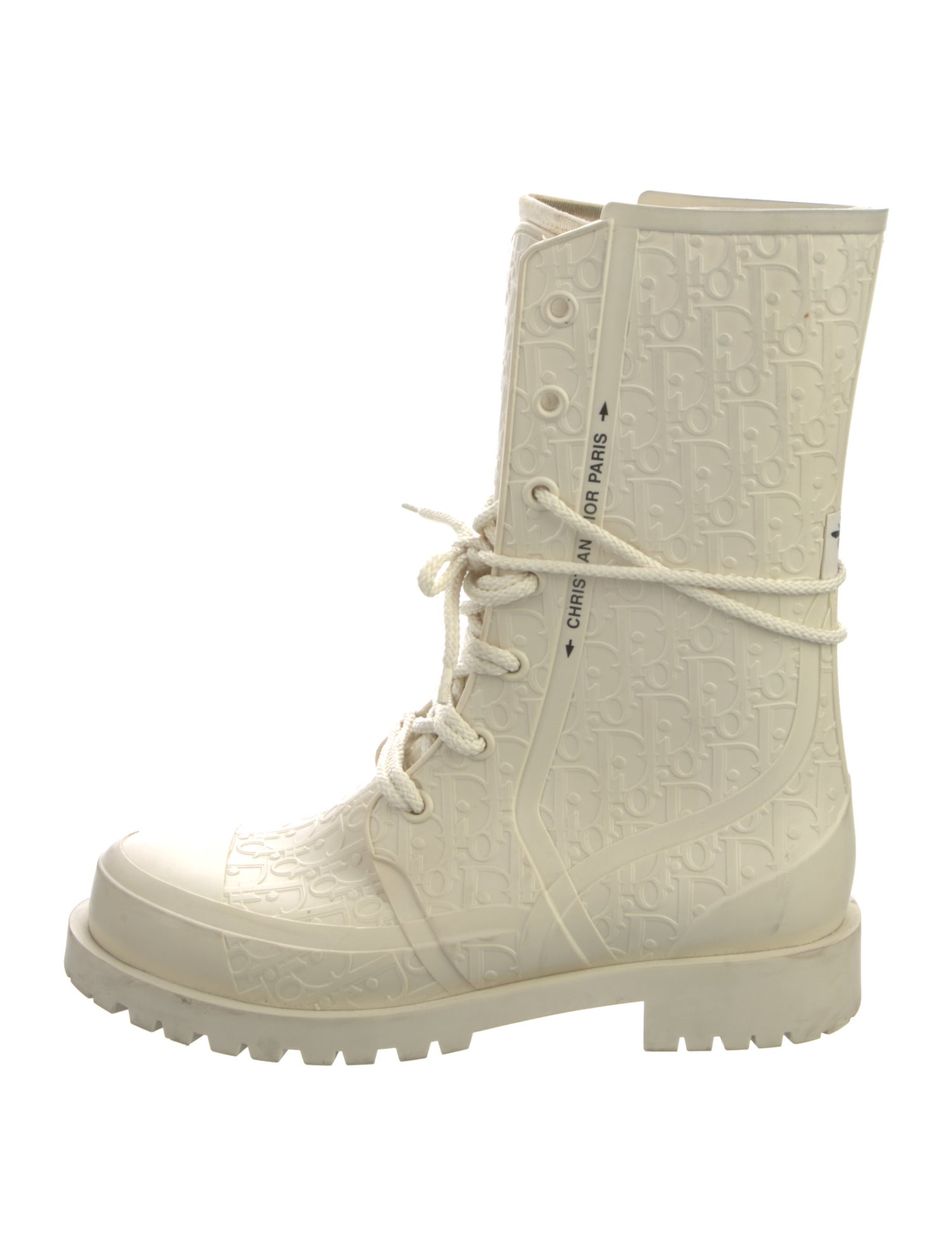 Christian Dior Diorissimo Pattern Rubber Rain Boots