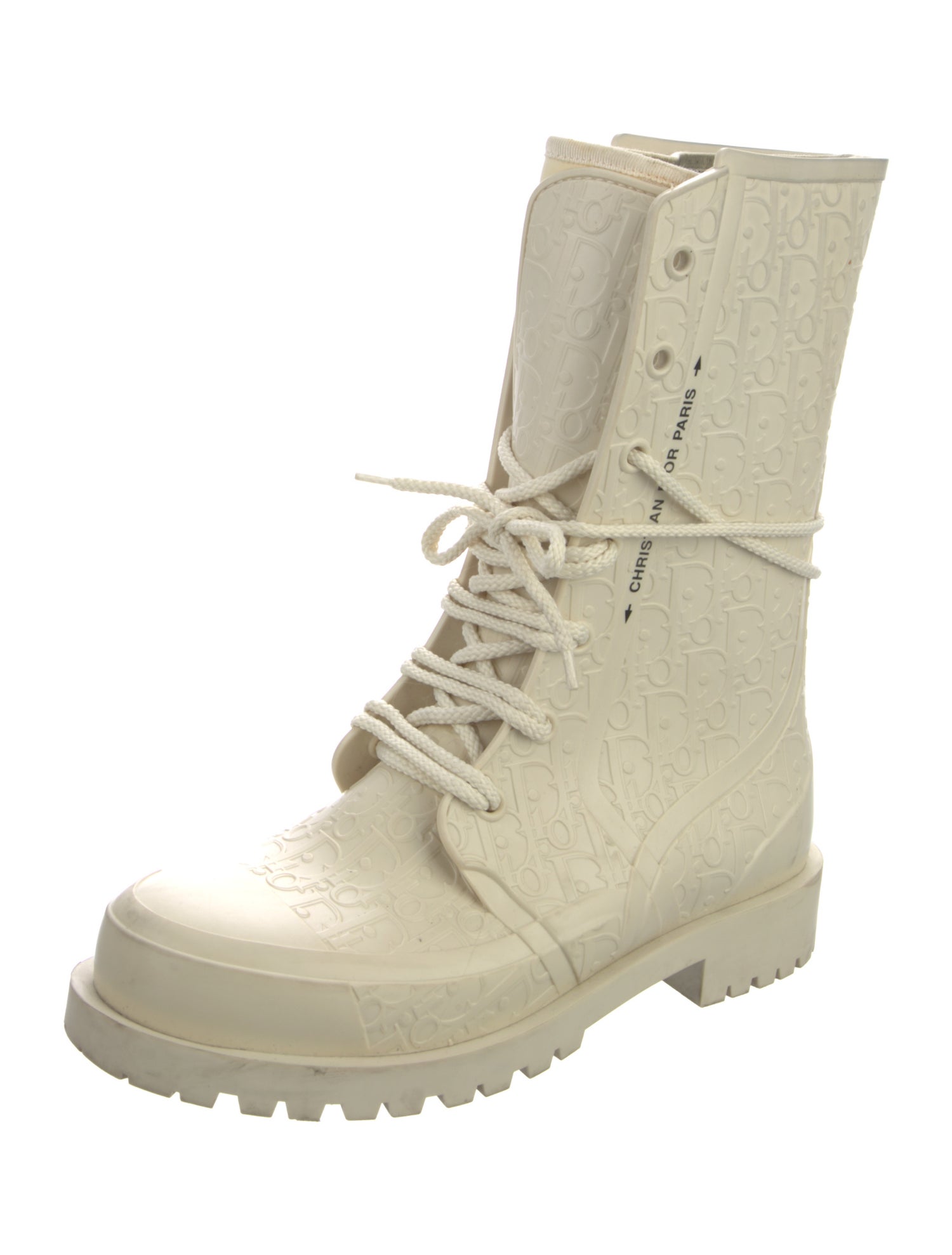 Christian Dior Diorissimo Pattern Rubber Rain Boots