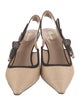 Christian Dior Canvas Printed Slingback Pumps