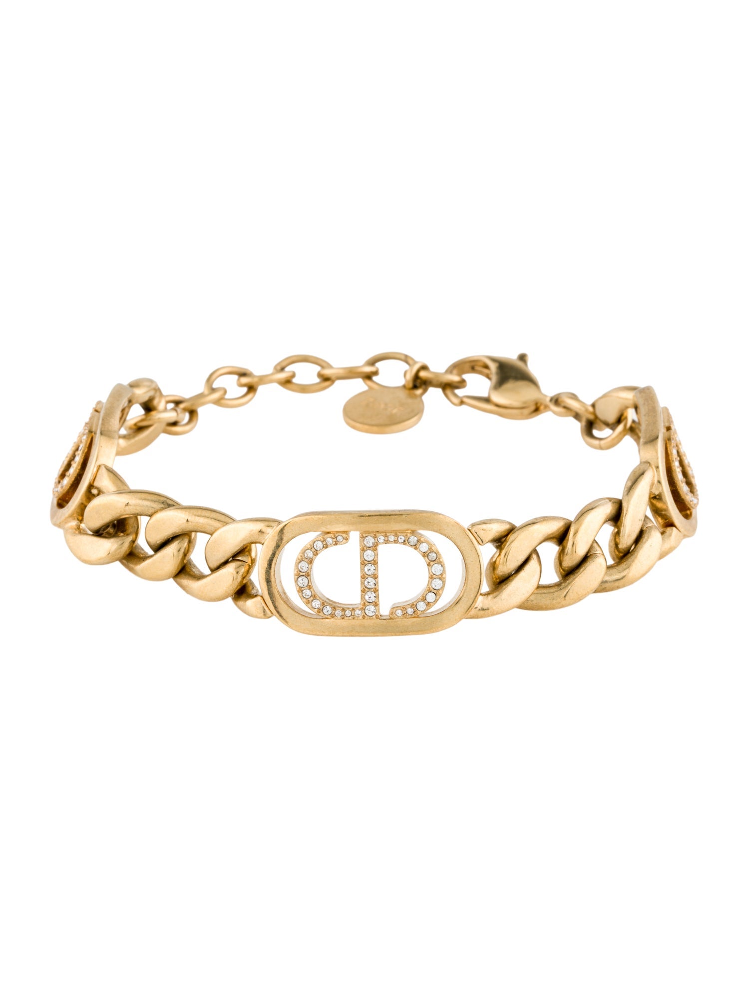 Christian Dior Crystal Logo Station Bracelet