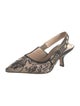 Christian Dior Printed Bow Accents Slingback Pumps