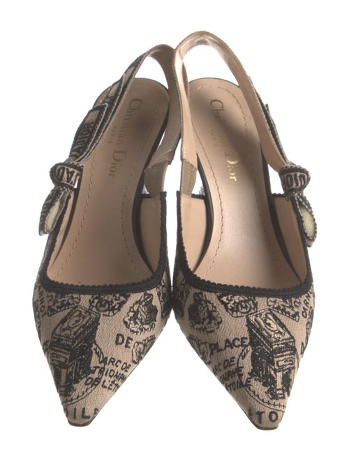 Christian Dior Printed Bow Accents Slingback Pumps