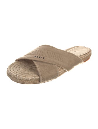 Christian Dior Canvas Embroidered Accent Espadrilles